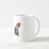 タキシードキャットボウタイデイトップハットハロウィンバレンタイン コーヒーマグカップ (正面右)