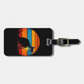 タキシードキャットレトロスタイルヴィンテージサンセット ラゲッジタグ (正面横)