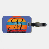 タキシードキャットレトロスタイルヴィンテージサンセット ラゲッジタグ (裏面横)