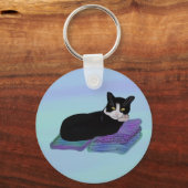 タキシードキャット昼寝キーホルダー キーホルダー (正面)