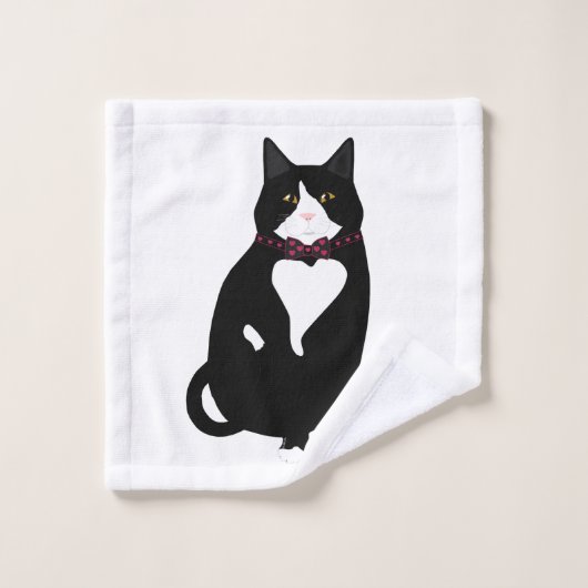 タキシードキャット洗濯布 ウォッシュタオル (ウォッシュタオル)