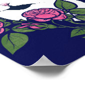 タキシードキャット牡丹フローラアートタキシーキャッツ ポスター (角)