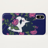 タキシードキャット牡丹フローラアートタキシーキャッツ Case-Mate iPhoneケース (裏面(横))