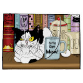 タキシードキャット コーヒー好き おもしろ キッチン ラージペーパーバッグ (裏面)