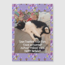 タキシードキャット ハッピーバースデー つま先にタッチ マグネット