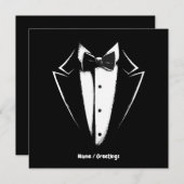 タキシードクラシックパーティーコンおもしろいサートフェスティバルデザイン 招待状 (正面/裏面)