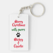 タキシードサンタ猫のクリスマスキーリング キーホルダー (裏面)