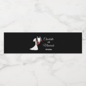 タキシードスーツ&ブライド結婚シルエット ペットボトルラベル (シングルラベル)