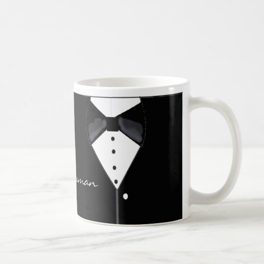 タキシードデザインの花婿介添人ギフト コーヒーマグカップ (右)