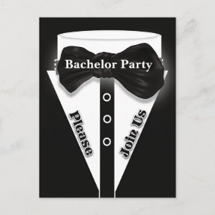 タキシードバチュラーパーティ男の子夜 インビテーションポストカード