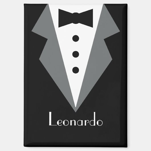 タキシードブラックタイパーソナライズされたプ マグネット (正面)