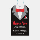 タキシードメッセージカード、ベビーシャワーラベル ギフトタグ (正面)