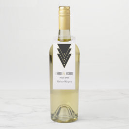 タキシードモダンアールデコお祝い ボトルネックタグ