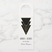 タキシードモダンアールデコお祝い ボトルネックタグ (正面)