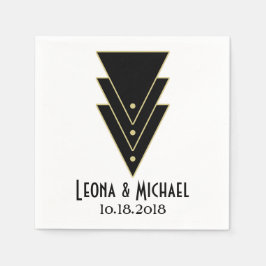 タキシードモダンアールデコ スタンダードカクテルナプキン