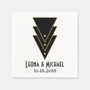 タキシードモダンアールデコ スタンダードカクテルナプキン