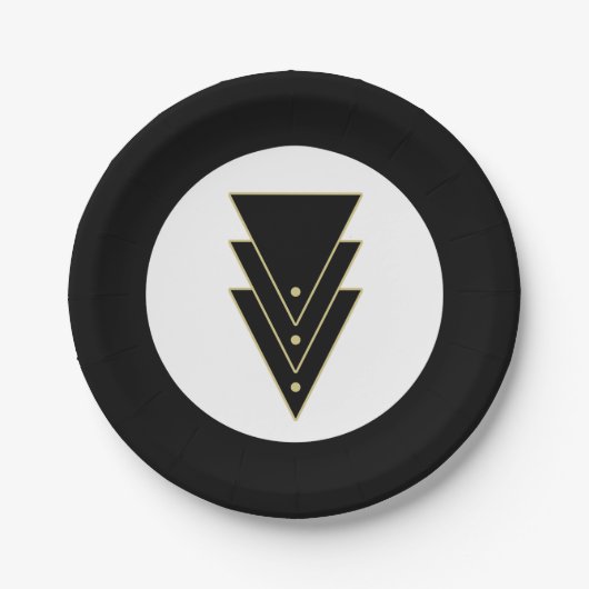 タキシードモダンアールデコ ペーパープレート (正面)