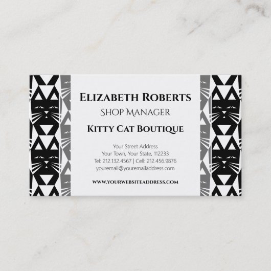タキシードモダン猫の幾何学的 名刺 (正面)
