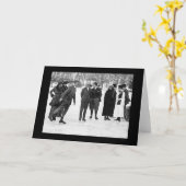 タキシード公園でアイススケートします、NY 1920年 カード (黄色い花)