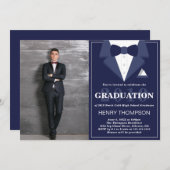 タキシード卒業パーティー招待状 招待状 (正面/裏面)