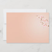 タキシード及びガウンの桜のカップルのブライダルシャワー 招待状 (裏面)