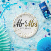 タキシード夫妻の金ゴールドパーソナライズされた婚礼 ペーパープレート (パーティー)