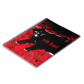 タキシード子猫オンレッドラグ ノートブック (左側)