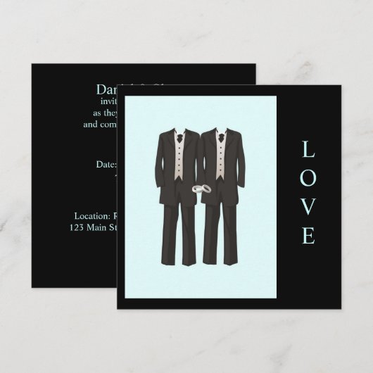 タキシード愛 招待状 (正面/裏面)