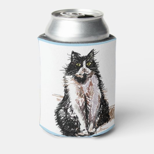 タキシード猫ありがとう白黒猫 缶クーラー (缶裏面)