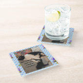 タキシード猫おもしろい引用文白黒猫ガールズ ガラスコースター (アングル)