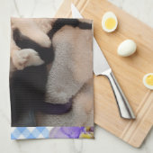 タキシード猫おもしろい引用文白黒猫ガールズ キッチンタオル (四つ折り)