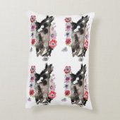 タキシード猫かわいいかわいらし花猫水色 アクセントクッション (裏面(縦))