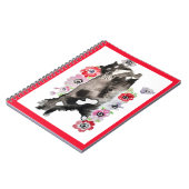 タキシード猫かわいいかわいらし花猫水色 ノートブック (左側)