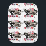 タキシード猫かわいいかわいらし花猫水色 バープクロス<br><div class="desc">タキシード猫かわいいかわいらし花猫デザイン。私のオリジナル写真から設計され、すべての猫好きに必須！.</div>