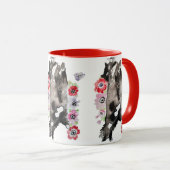 タキシード猫かわいいかわいらし花猫水色 マグカップ (正面右)