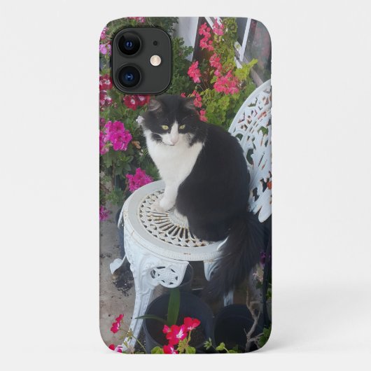 タキシード猫かわいいかわいらし花猫誕生日カード Case-Mate iPhoneケース (裏面)