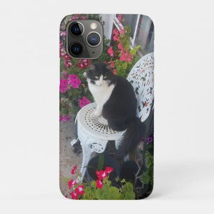 タキシード猫かわいいかわいらし花猫誕生日カード iPhone 11 PROケース