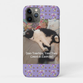 タキシード猫かわいいハッピーバースデーつま先に触れるカード iPhone 11 PROケース