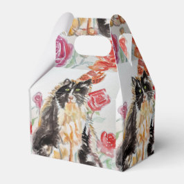 タキシード猫かわいいバラ花猫女の子バラ フェイバーボックス