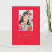 タキシード猫かわいいバラ花猫水彩バラ カード (裏面)