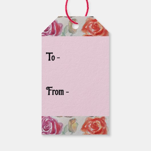 タキシード猫かわいいバラ花猫水彩バラ ギフトタグ (裏面)