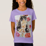 タキシード猫かわいいバラ花猫水彩バラ Tシャツ<br><div class="desc">タキシード猫かわいいかわいらし花猫誕生日カード。私のオリジナル写真から設計され、すべての猫好きに必須！.</div>