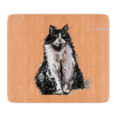 タキシード猫かわいい猫たち白黒オレンジ カッティングボード (正面)