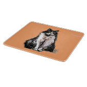 タキシード猫かわいい猫たち白黒オレンジ カッティングボード (角)