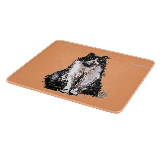 タキシード猫かわいい猫たち白黒オレンジ カッティングボード (角)
