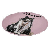 タキシード猫かわいい猫たち白黒パステルピンク カッティングボード (角)