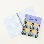 タキシード猫かわいい猫たち白黒パステルレインボー ノートブック (内部)