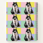 タキシード猫かわいい猫たち白黒パステルレインボー ノートブック (裏面)