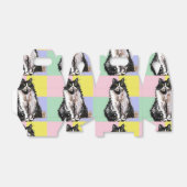 タキシード猫かわいい猫たち白黒パステルレインボー フェイバーボックス (折り畳みなし)