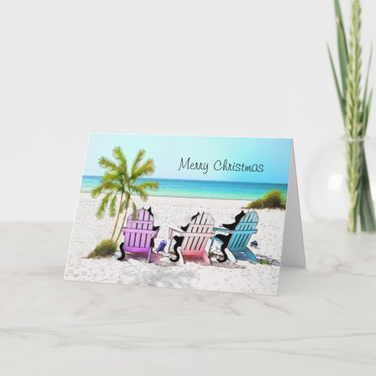 タキシード猫がクリスマスを楽しむ シーズンカード (正面)